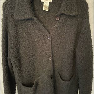 Black Cardigan sweater fuzzy style